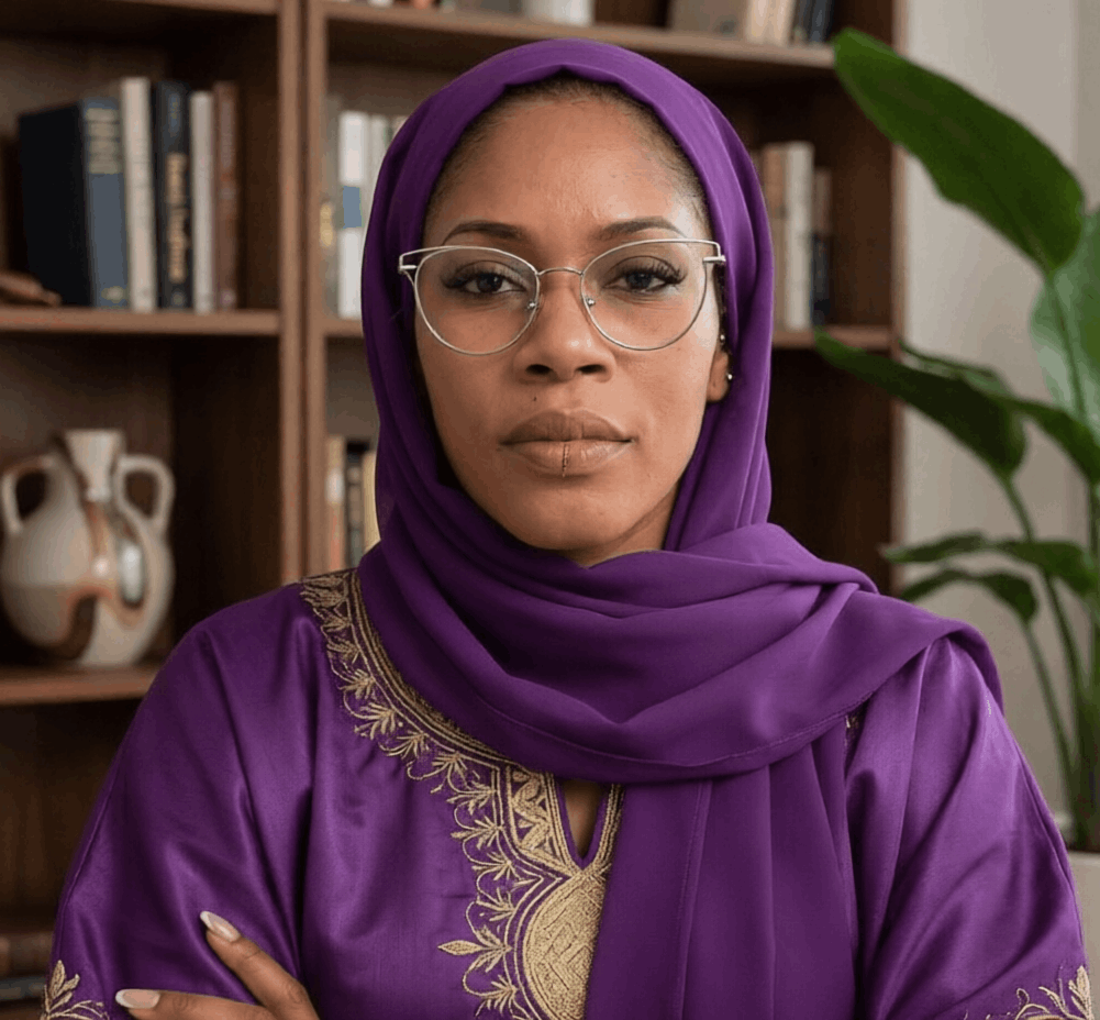 Mme Ndèye Ndjira Faye en portrait officiel violet